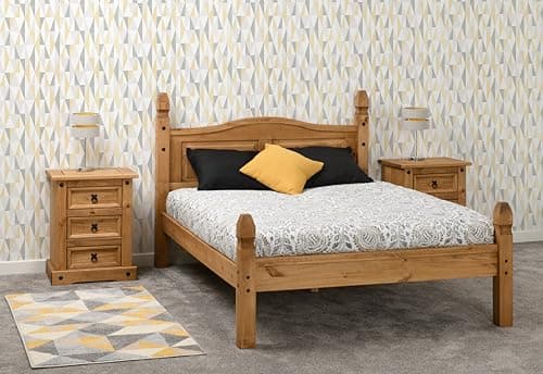 Image of Seconique Corona 4'6" Double Low End Bed in Distressed Waxed Pine
