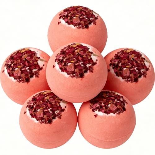 Image of Strawberry Scented Bath Bomb - YC016, 3.53 oz, Pack of 6 - Perfect for Bubble Spa Bath - Essential Oil Personal Care Bath Gift for Birthday Mothers Day Christmas
