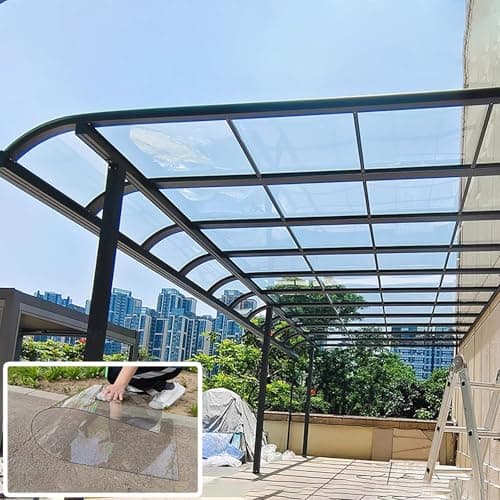 Image of Durable Transparent PC Cover Panel for Greenhouses & Gazebo Canopies UV Protection Weather-Resistant Easy to Cut 2.62x32.8ft (80x1000cm) - Versatile Outdoor Use
