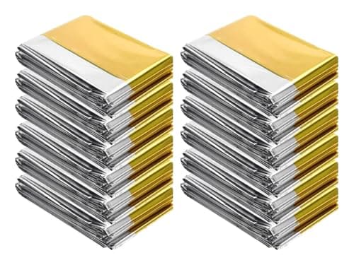 Image of Anlising 20PCS Survival Foil Blanket, Emergency Foil Thermal Blanket, Emergency Rescue Blanket, Emergency Foil Blanket, Survival Blankets for Outdoors, Hiking, Survival, First Aid (140CM x 210CM)