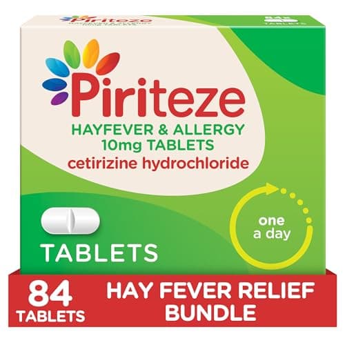 Image of Piriteze Hayfever & Allergy Antihistamine Tablets (12x7 Pack), Allergy Relief, Cetirizine, 84 Tablets