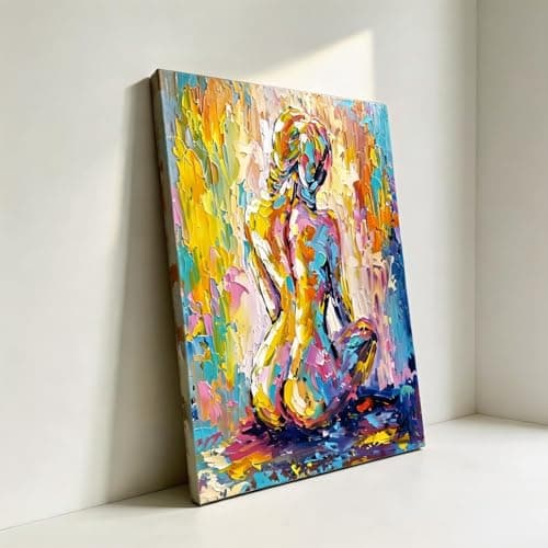 Image of VGJfghTR Colorful Abstract Figure Canvas Print, Aesthetic Wall Decor, Giclee Art Print, Large Wall Poster, Decorative Canvas Art for Home(70x100cm/Internal Frame)