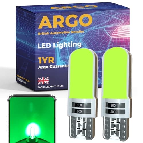Image of Argo 501 Led Bulbs Cob Xenon Green Car Light Bulbs Car Interior Upgrade Map Dome Courtesy Footwell Van Capless Wedge 194 168 T10 W5w Bulb Led Side Light Bulb 12v…
