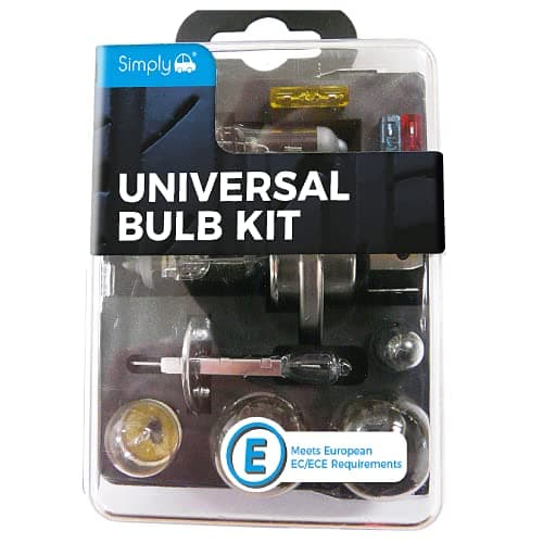 Image of Simply UKB1 Universal Headlight Bulb Kit, Includes 7 Multiple Standard Car Bulbs,H1,H4,H7 and Others Main Types, Convenient Carry Case for Easy Storage, Yellow