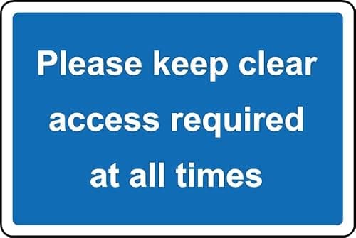Image of Please Keep Clear Access Required at All Times Safety Sign - Self Adhesive Sticker (300mm x 200mm)