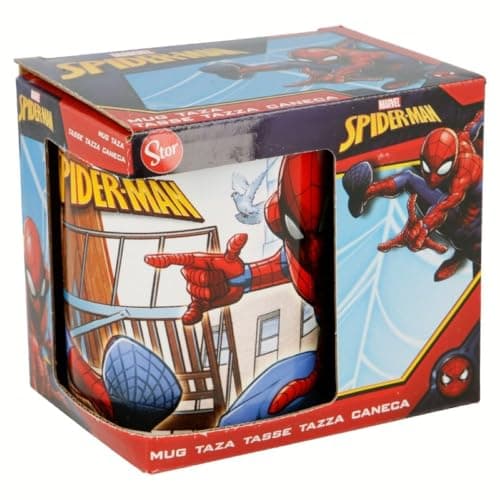 Image of Spiderman Iconic TV Cartoon Characters Ceramic Mug 11oz in Gift Box Christmas, Birthday, Perfect (Spiderman)