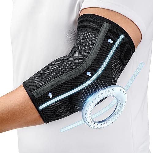 Image of CAMBIVO Elbow Support for Men&Women 2 Pack, Upgraded Tennis Elbow Support Arm Sleeves with Gel Pad and Dual Stabilizers, Elbow Brace for Tennis, Golfer, Weightlifting, Tendonitis