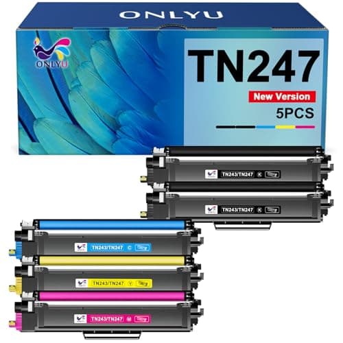 Image of ONLYU TN247 Compatible for Brother TN-243CMYK 4 Colour Toner Cartridge Multipack for DCP-L3550CDW HL-L3210CW HL-L3230CDW MFC-L3710CW MFC-L3770CDW 5 Pack