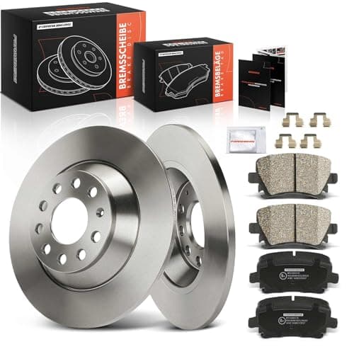 Image of Frankberg Brake Kit incl. 2x Brake Disc + 4x Brake Pad Rear Compatible with A6 Avant 4F5 2004-2011 A6 4F2 2004-2011 Replace# 8E0698451F, 1K0698451