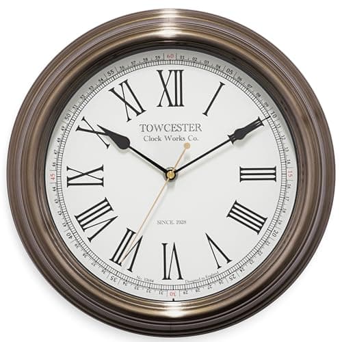 Image of Towcester Clock Works Co. Acctim 26708 Redbourn Wall Clock, Gold, 30 cm L x 30 cm W