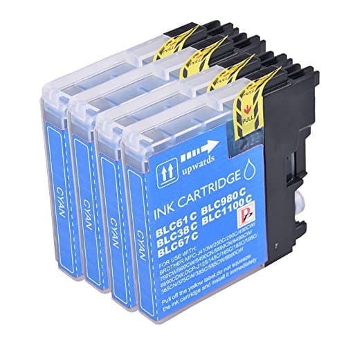 Image of 4 Cyan PerfectPrint Compatible Ink Cartridge Replace LC1100 LC980 LC 1100 LC 980 For Brother MFC-250C MFC-255CW MFC-290C MFC-295CN MFC-297C MFC-490CN MFC-5490CN MFC-5890CN MFC-790CW MFC-795CW MFC-6490CW MFC-6890CDW MFC-990CW DCP-145C DCP-163C DCP-165C DCP-167C DCP-185C DCP-195C DCP-365CN D