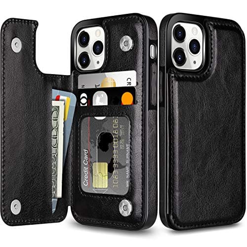 Image of Coolden for iPhone 11 Pro Max Case Wallet Case Cover Shockproof Case with Card Holder Slot Flip Folio Soft PU Leather Magnetic Closure Protective Case Cover for iPhone 11 Pro Max 6.5 inch (Black)