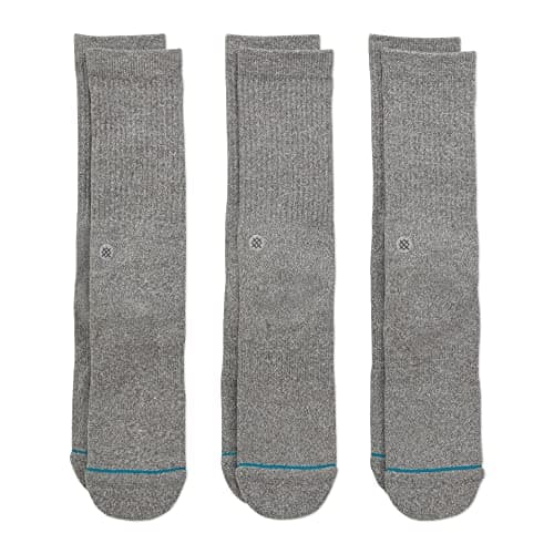 Image of Stance Crew Sock - Icon - 3 Pack (Grey Heather, Large)