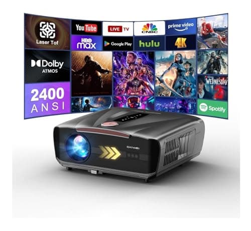 Image of 2400 ANSI Daytime 4K Projector【Netflix Licensed & 35W*2 DB/DTS】Smart Home Projector with WiFi6 and Bluetooth5.4 AI-ToF Autofocus Auto Lens Cap HDMI eARC CEC, 64GB Premium Projectors for Outdoor Movie