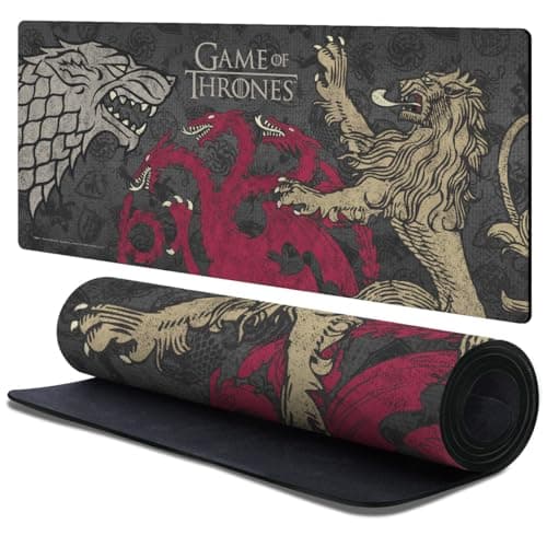 Image of Head Case Designs Officially Licensed HBO Game of Thrones Stark, Targaryen, Lannister Graphic Art 37.4 x 15.75 x 0.16 inches (900 x 400 mm) - XL Gaming Office Desk PC Keyboard Mouse Mat Pad