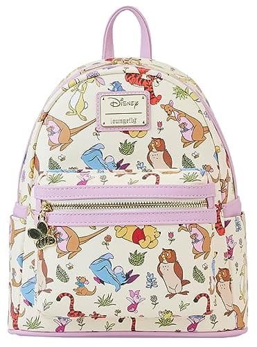 Image of Loungefly Disney Mini Backpack Winnie the Pooh Eeyore Friends AOP Shoulder Bag, Cream