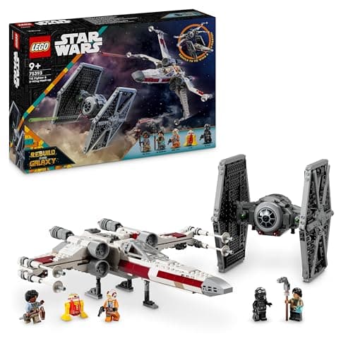 Image of LEGO Star Wars 75393 TIE Fighter & X-Wing Mash-up - Building Toy with 2 Starships, 4 Minifigures and a Droid Figure, Creative Gift for 9+ Year Old Boys and Fans