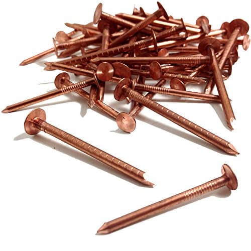Image of 25, 30mm x 3.35mm COPPER CLOUT ROOFING NAILS - ALSO USED FOR TREE STUMP REMOVAL - DIY by TIMco