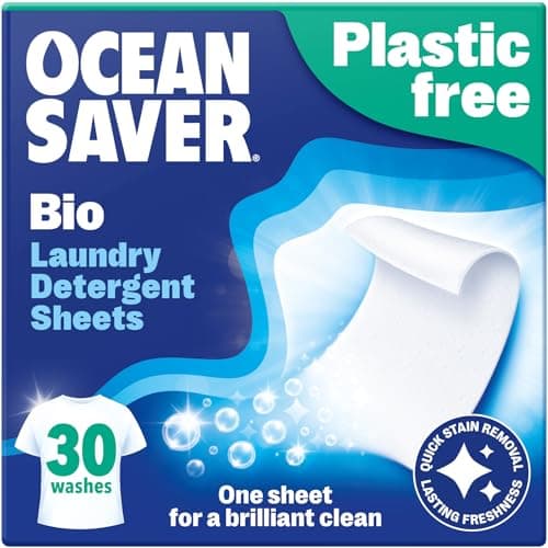 Image of OceanSaver Eco Laundry Detergent Sheets | Bio | Eco-Friendly, Biodegradable & Freshly Scented | Zero-Waste & Removes Tough Stains | Vegan, Plastic & Cruelty-Free | Plant Based Formula (30 Washes)