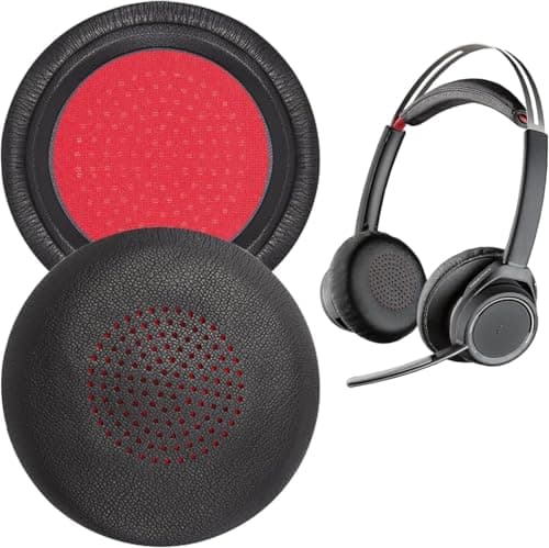 Image of Replacement Ear Pads Cover for Plantronics Voyager Focus 1/2 UC, Voyager Focus B825 Headset Ear Covers, Voyager 4210/4220, plantronics Ear Cushions Cover for Poly BlackWire 5200/5210/5220/7225.