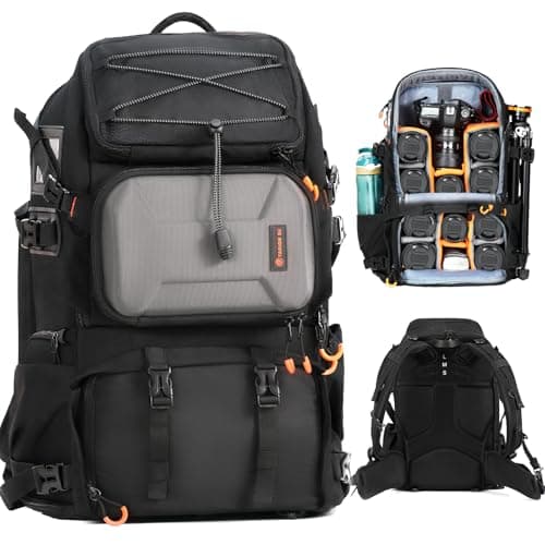 Image of TARION Large Camera Backpack 30L- Professional DSLR Camera Bag with 17.3" Laptop Compartment Side Access Tripod Holder Waterproof Rain Cover PB02