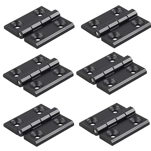 Image of 6 Pcs Black Zinc Alloy Hinge 40x40mm Door Frame Hinges Aluminum Profile Hinge Install Kit for 2020 Aluminum Extrusion Profile Slot 6mm
