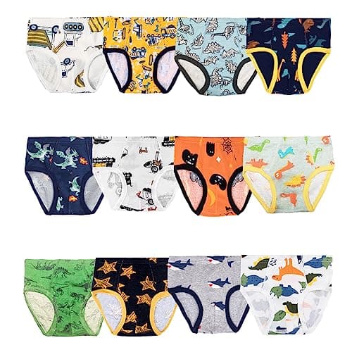 Image of JackLoveBriefs Boys' Briefs Dinosaur Truck toddler underwear boys(Pack of 12,3-4 years, MULTICOLOR,Size:110)