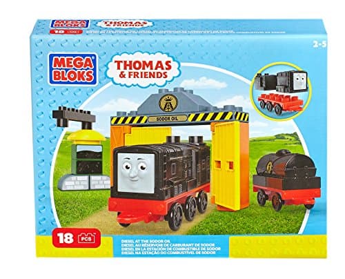 Image of Mega Bloks CND73 - Thomas and Friends - Diesel At Sodor Oil 18 Piece Toy Train Playset