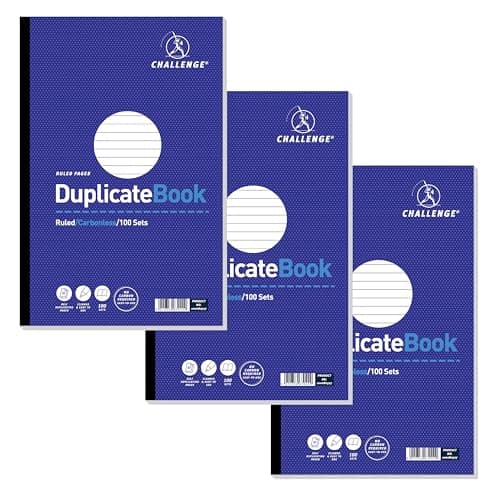 Image of Challenge Large Duplicate Book, Carbonless, 100 Pages, 1 pack, A4 (297 x 195 mm)
