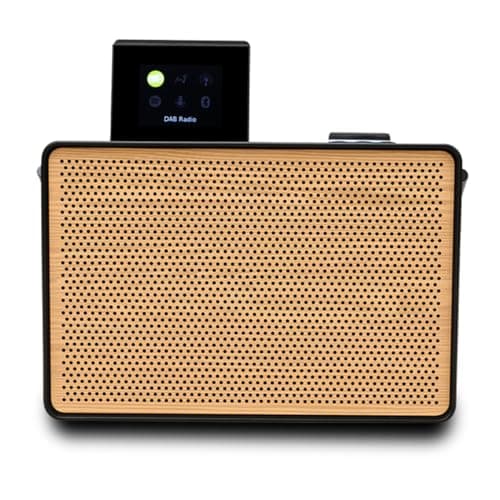 Image of Pure Evoke Play – Stereo system with cherry wood design, portable music player with 40 watts, Internet radio, DAB+, FM, Bluetooth, Spotify Connect, color display and carry handle – Black