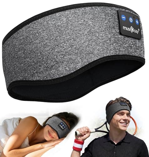 Image of MUSICOZY Sleep Headphones,Bluetooth 5.4 Headband Headphones for Sleeping & Sport,Soft Wireless Music Headband,16H Playtime, Comfortable Fit,Thin Speakers for Side Sleepers