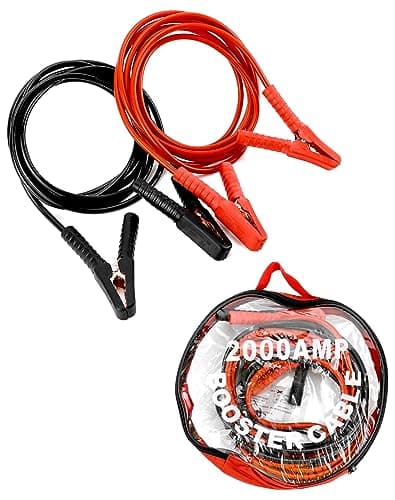Image of QWORK® 4 Meters 2000amp Heavy Duty Battery Jump Leads Booster Cables with Storage Bag