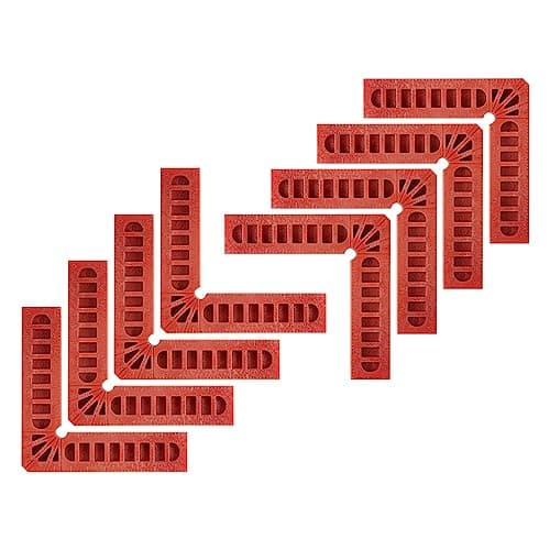 Image of sourcing map 8pcs 90 Degree Positioning Squares 4"x4" (100x100mm) Right Angle Corner Clamps Woodworking Tools for Cabinets Picture Frames and Boxes, Red