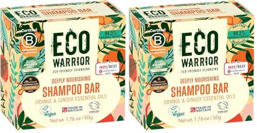 Image of Eco Warrior Deeply Nourishing Mini Shampoo Bar 50g | Vegan, Cruelty Free, Natural, No SLS or Parabens| Eco Friendly Cleansing Bar, ideal travel toilettries, plastic free and planet friendly