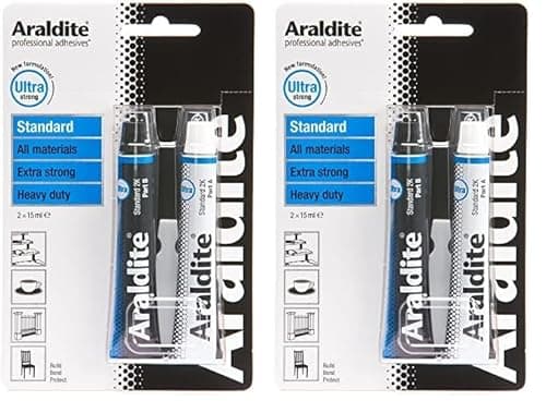 Image of Araldite | Standard 2-Part Epoxy Resin Glue | Ultra Strong, Multipurpose & Solvent-Free Adhesive Works as Ceramic, Plastic, Metal, Jewellery & Glass Glue | For Durable Bonding & Repairs | 15ml
