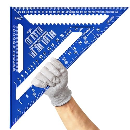 Image of 12 Inch/300mm Aluminum Alloy Triangle Ruler, Woodworking Speed Square Metric, Carpenters Square for Angle Measuring Marking