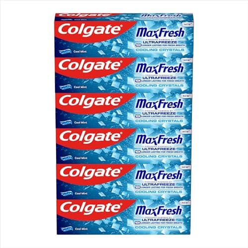 Image of Colgate Max Fresh Cooling Crystals Toothpaste 6 x 75 ml - Effective Teeth Cleaning for Long-Lasting Freshness and a Clean Mouth Feel - Keeps Teeth White and Fights Caries