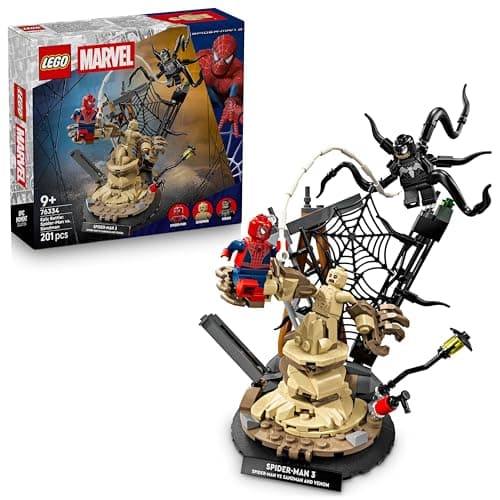 Image of LEGO | Marvel Epic Battle: Spider-Man vs. Sandman - Superhero Toy w/ 3 Minifigures incl. Venom, and a Construction Site - Gift for 9+ Year Old Boys & Movie Fans - 76334