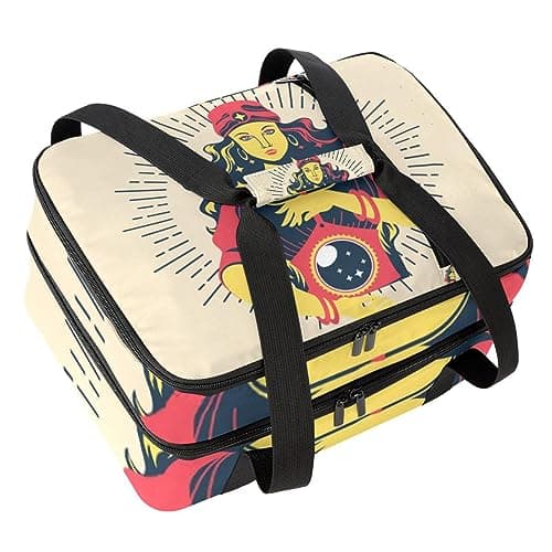 Image of VAPOKF Lunch Bags for Women Men, Double Deck Lunch Cooler Bag Large Tote Bag Insulated Lunch Box for Work, School, Picnic, Camping - Pretty Fortune Teller Holds Crystal Ball