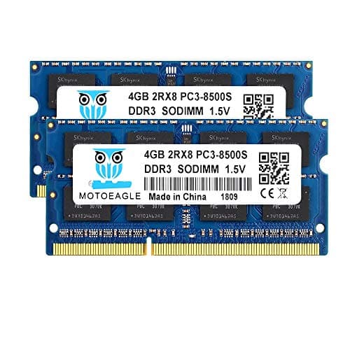 Image of PC3 8500S DDR3 1066MHz 8GB Kit (2x4GB) Sodimm RAM CL7 204 Pin 1.5V 2RX8 Dual Rank Non-ECC Unbuffered Laptop Memory