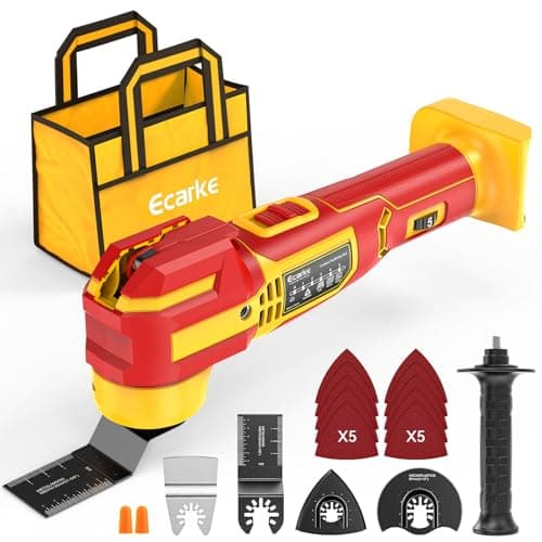 Image of Ecarke Brushless Oscillating Multi-Tool – Compatible with De-Walt 20V Batteries, 21,000 OPM, 6-Speed Variable Control, 4.5° Cutting Angle, Multitool with LED Work Light (NO Battery)