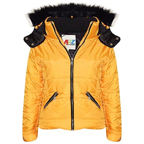 Image of A2Z 4 Kids Quilted Puffer Coat Padded Parka Jacket - Jacket Puffer 414 Mustard. 5-6