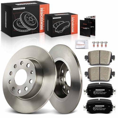 Image of Frankberg Brake Kit incl. 2x Brake Disc + 4x Brake Pad Rear Compatible with O.c.t.a.v.i.a III Estate 5E5 5E6 A1 Sportback 8XA 8XF Leon Replace# 5Q0615601D