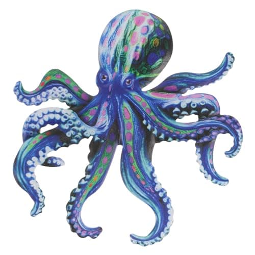 Image of POPETPOP Wall Octopus Decor Metal Hanging Ornament Garden Fence Art Coastal Wall Hanging Decoration Sea Animal Sculpture for Home and Outdoor