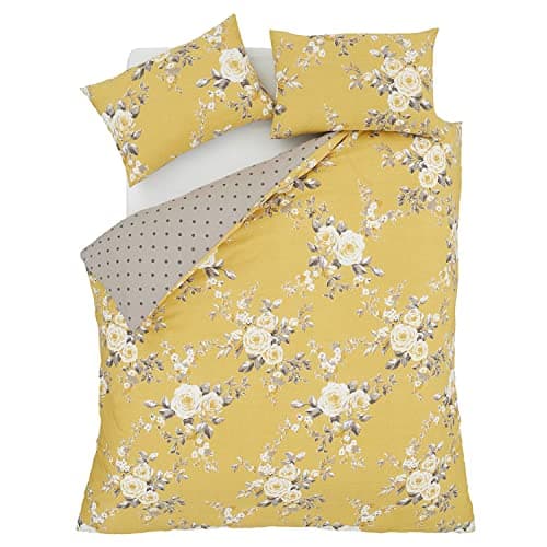 Image of Catherine Lansfield Canterbury Easy Care King Duvet Set Ochre