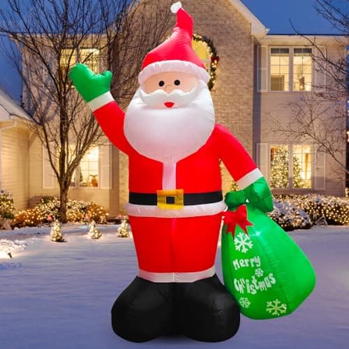Image of LED Inflatable Santa Claus 245cm Christmas Decoration IP44 Waterproof Gifts Indoor Outdoor Lighting Garden Lawn Yard