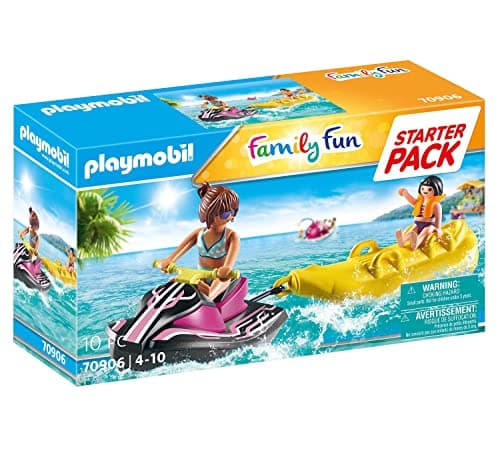 Image of PLAYMOBIL Family Fun 70906 Starter Pack Water Scooter with Banana Boat, Floats on Water, Toy for Children Ages 4+