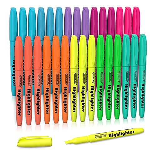 Image of Shuttle Art Highlighters, 30 Pack Highlighters Assorted Colours, 10 Colours Chisel Tip Dry-Quickly Non-Toxic Highlighter markers for Adults Kids Highlighting in the Home School Office