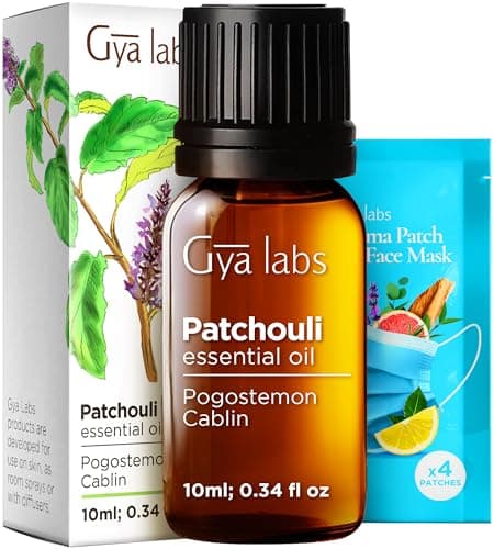 Image of Gya Labs Patchouli Oil for Diffuser & Aromatherapy - Natural Patchouli Essential Oil for Skin - Patchouli Oil for Body, Perfume & Candle Making - (10ml)
