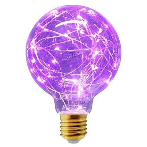 Image of 1w G95 Globe LED Industrial Decorative Light Bulb Coloured Fairy String Filament E27 (Purple)